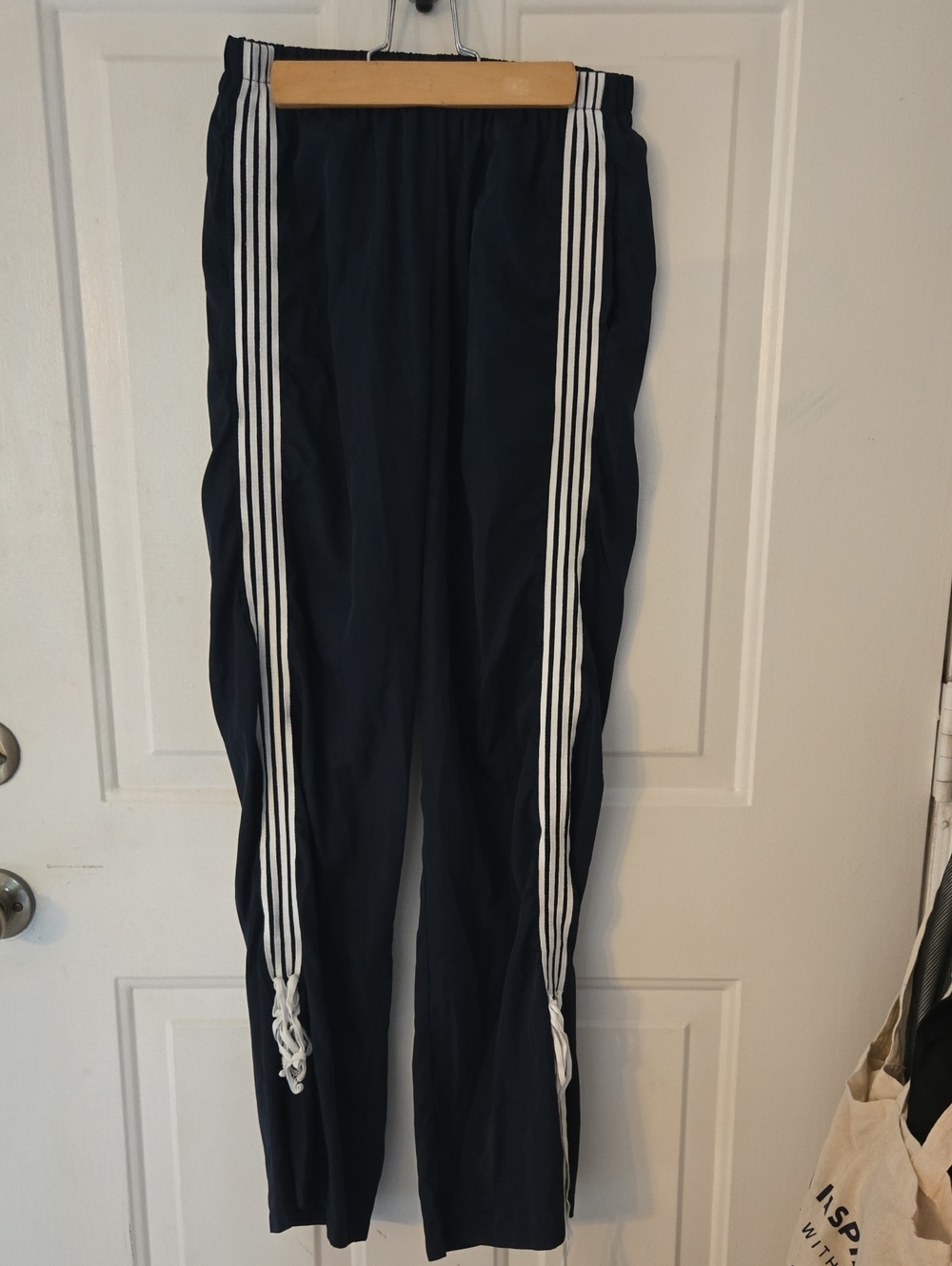 Edikted Black Joggers with White Side Stripes